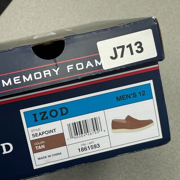 NEW Izod Seapoint Tan Memory Foam Men's Size 12 Slip-On Loafers - Picture 7 of 7